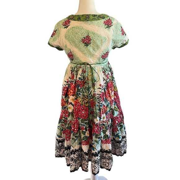 Twin-Set Simona Barbieri Embellished Eyelet Floral Babydoll Dress | SZ M - Picture 5 of 17